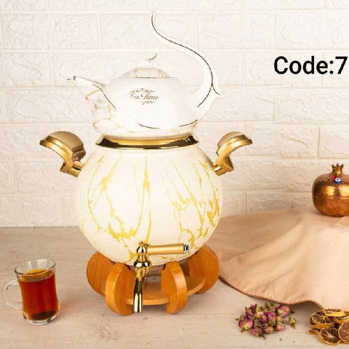 کتری قوری پایه دار ماربل 