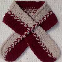 شال گردنی  دستبافت کاموا ترک پافی مور  دورو دو رنگ