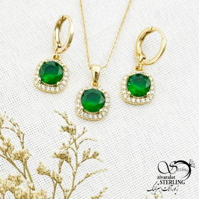 نیمست ژوپینگ جواهری طرح زمرد کد 14450