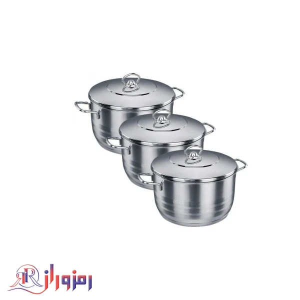 سرویس قابلمه 6 پارچه استیل کرکماز KORKMAZ مدل 1803 (اصلی)