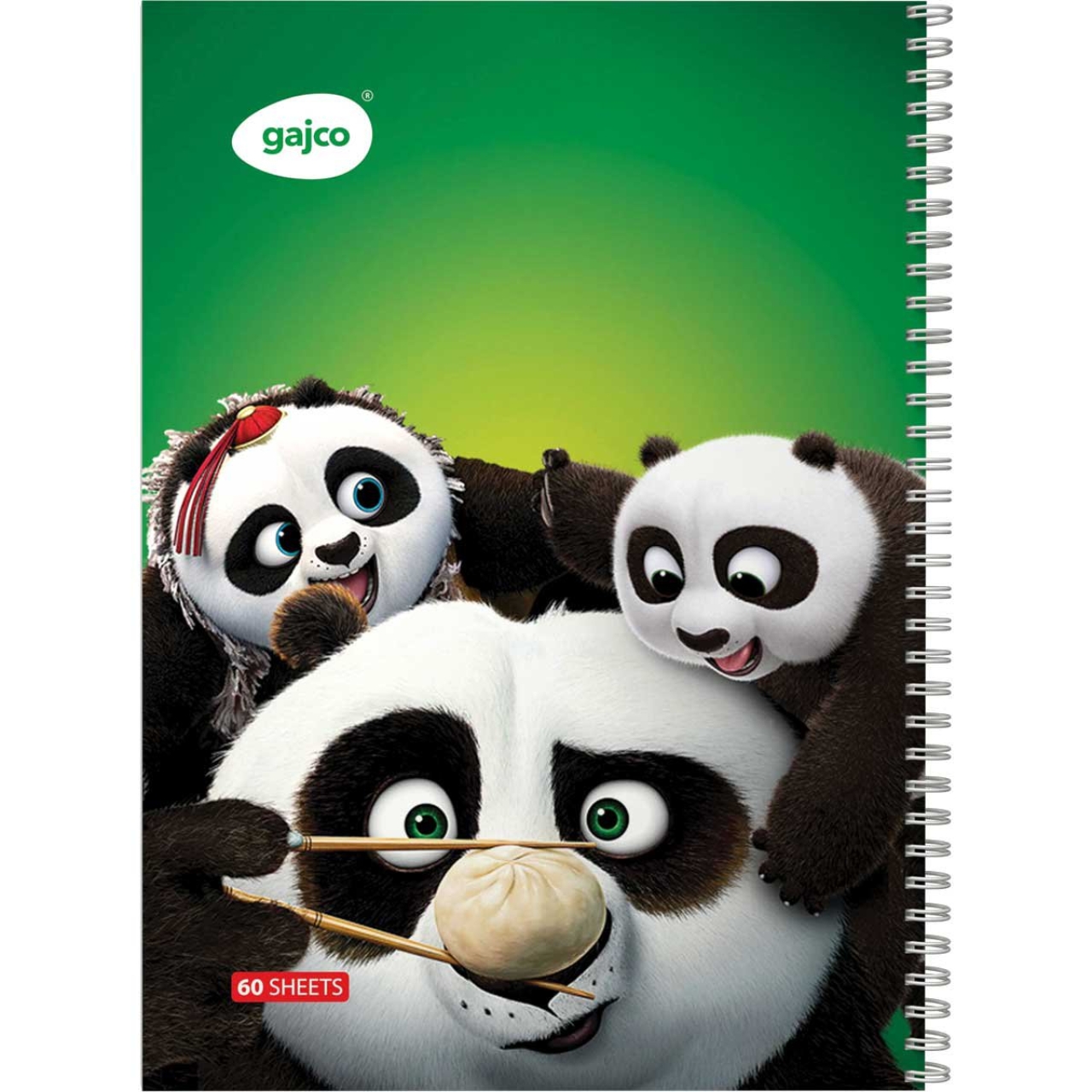 دفتر سیمی 60 برگ گاجکو طرح پاندا فمیلی با رایحه شکلات