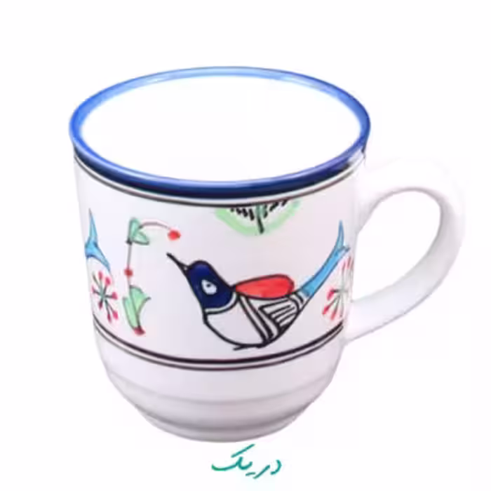 لیوان دسته‌دار مرغی رنگی