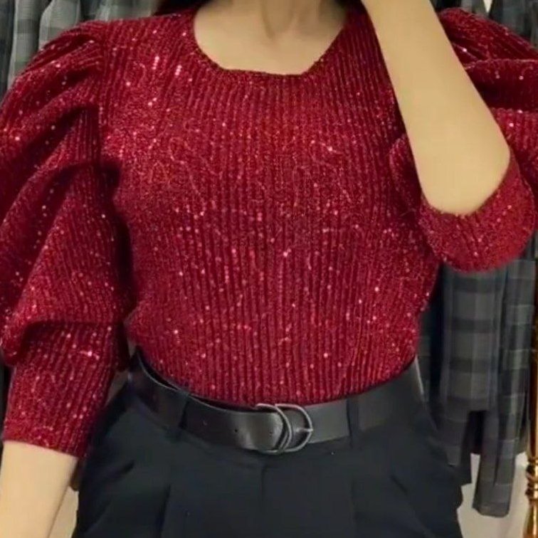 شومیز پولکی ارغوان 