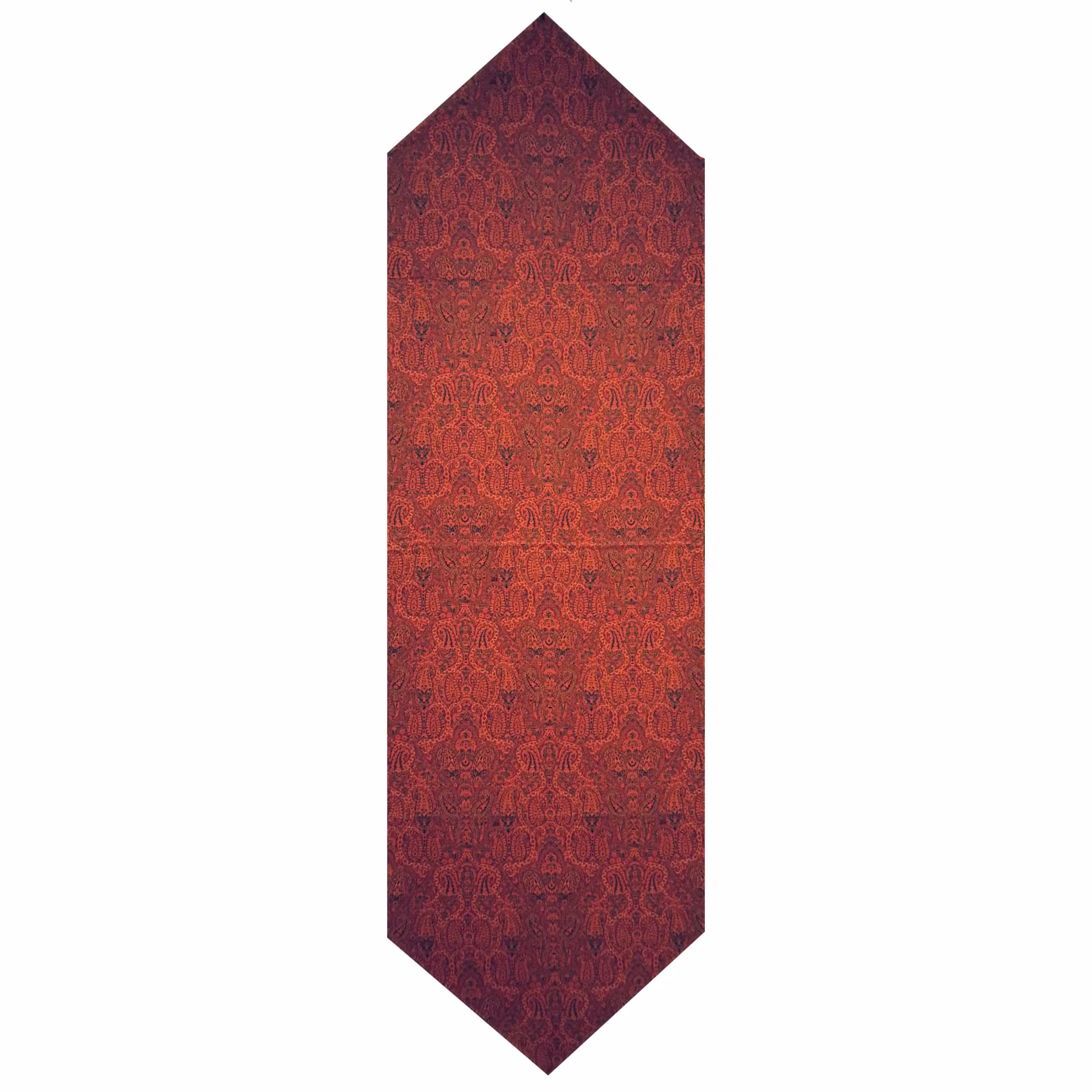 رومیزی رانر ترمه ابریشم کد TRRA31  نفیس  رنگ قرمز زرشکی آستر زرشکی