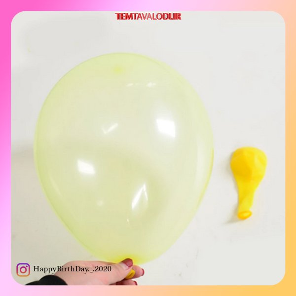 بادکنک شفاف کریستالی زرد