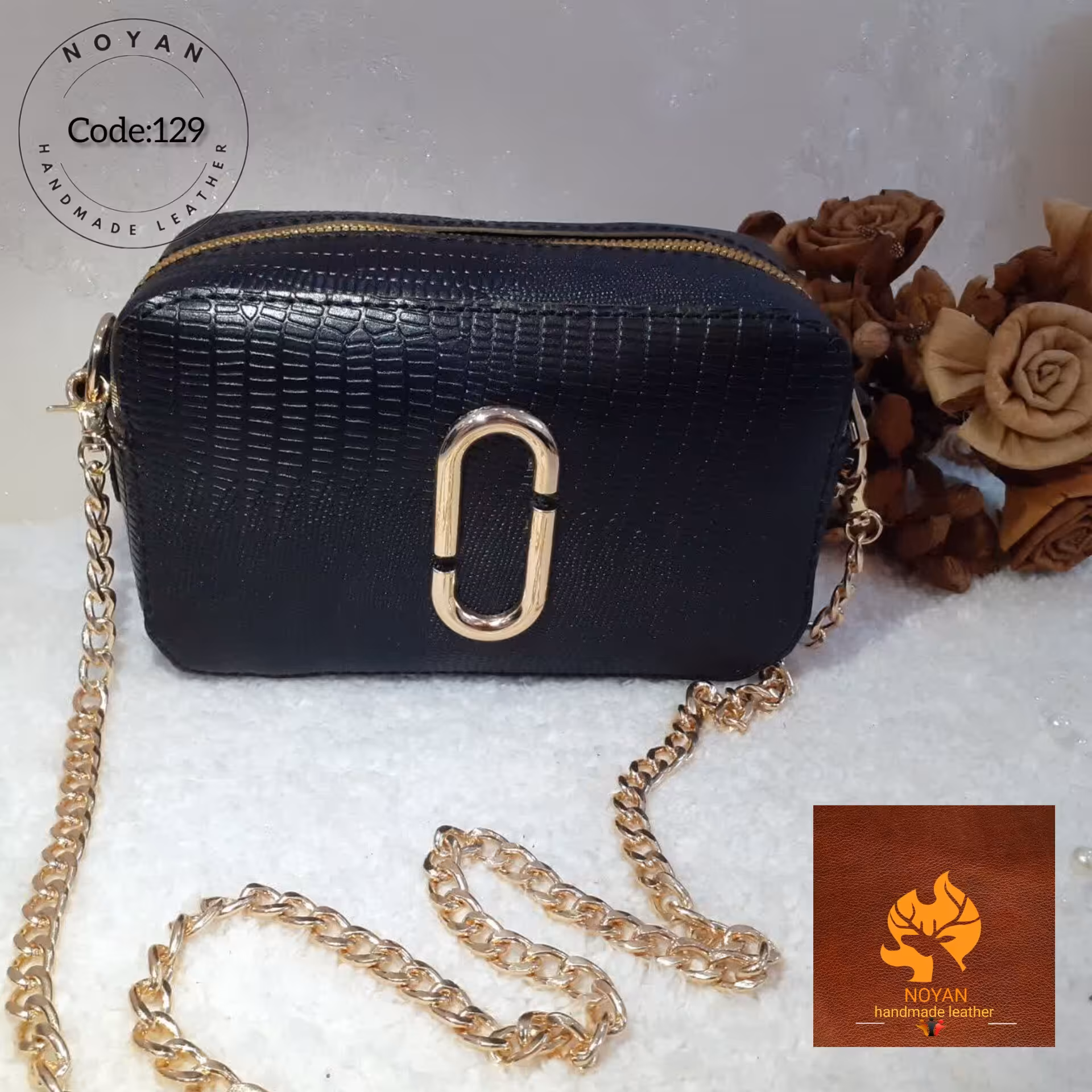 کیف دوشی زنانه چرم گاوی دستدوز