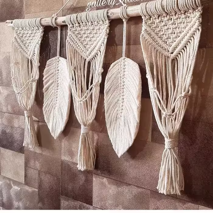 دیوارکوب مکرومه بافت کاربردی برای آویز گل