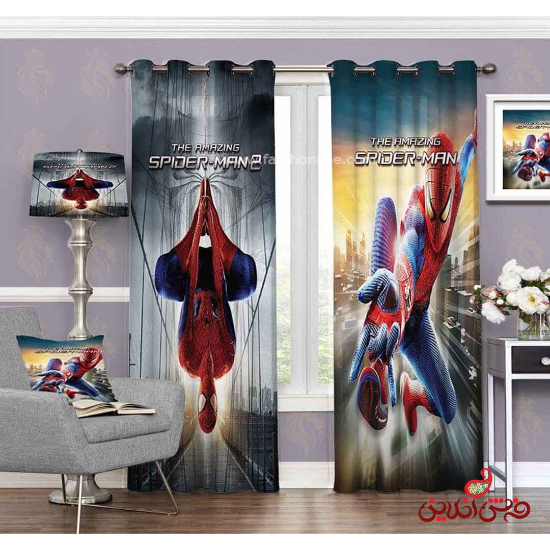 پرده 2عددی کودک طرح مرد عنکبوتی کد 3212