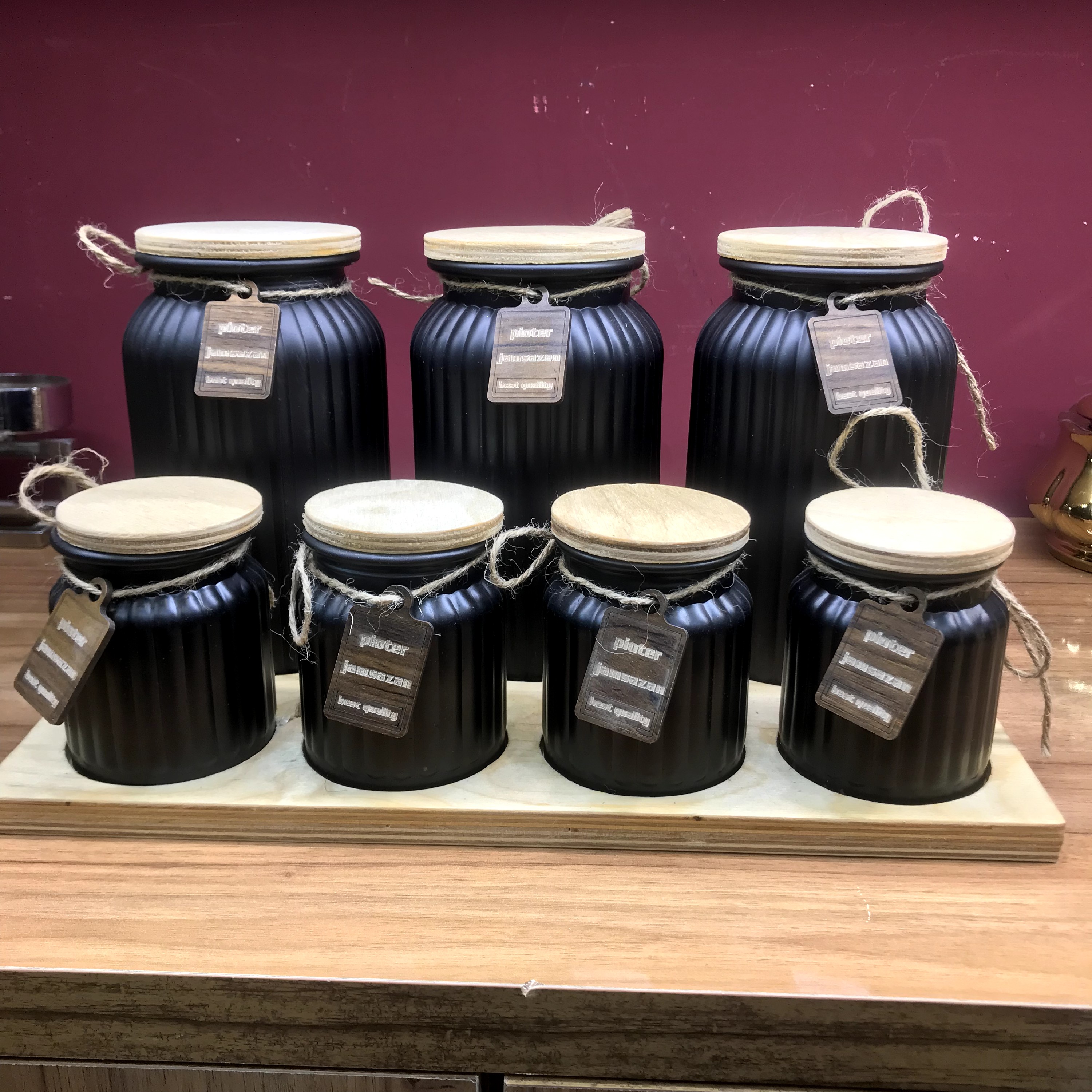 پاسماوری 7تیکه شیشه ای رنگ مشکی استنددار