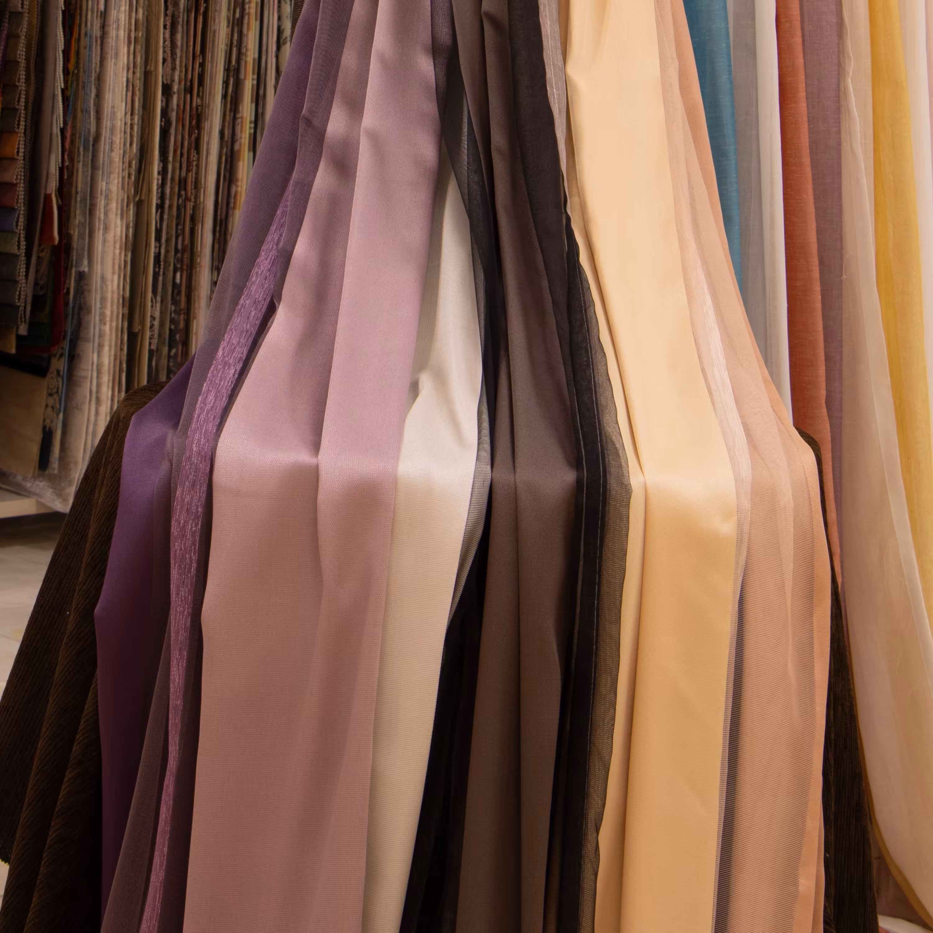 پارچه پرده ای تور اسپرت ترک در طرح و رنگ بندی متنوع