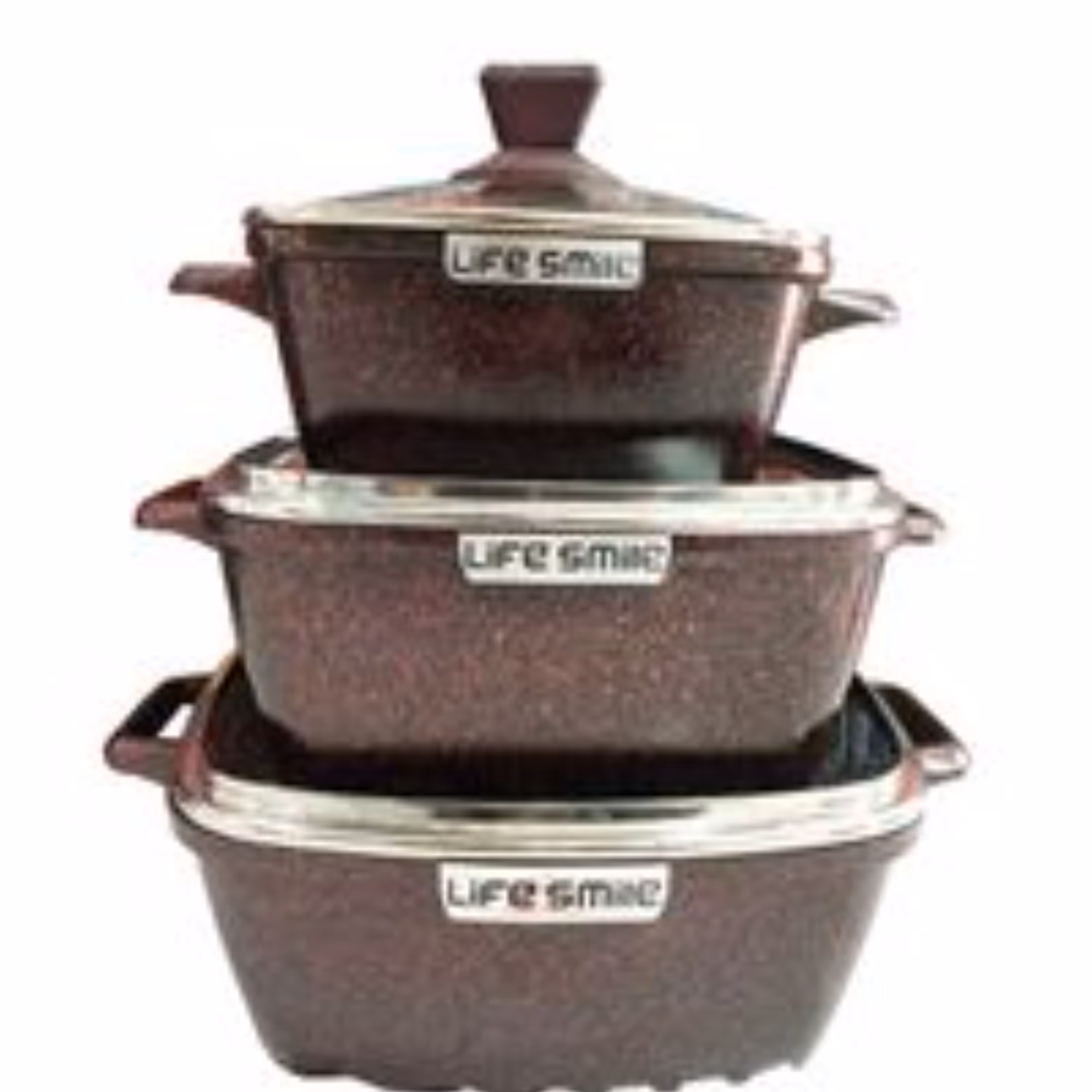 سرویس قابلمه 6 پارچ نانو گرانیتی لایف اسمایل(پست تیپاکس و باربری پس کرایه) 