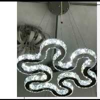 لوستر آویز کریستالی مدرن استیل نقره ای سایز 60 (پس کرایه )