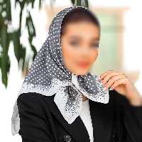 مینی اسکارف (باندانا) طرح خال خالی ریز سفید و طوسی ارسال رایگان 