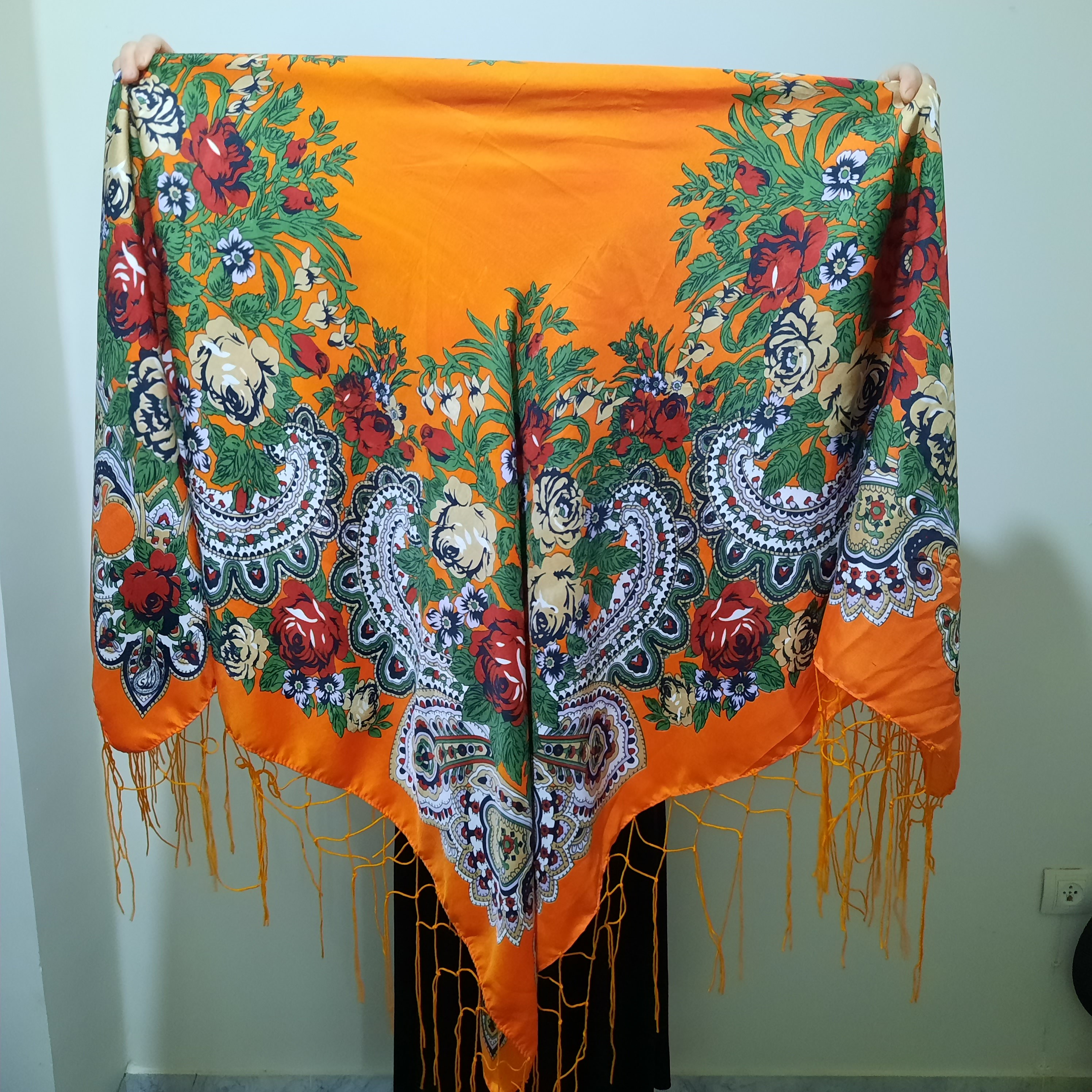 روسری سنتی ترکمن یشمی ریشه کامواواعلاء