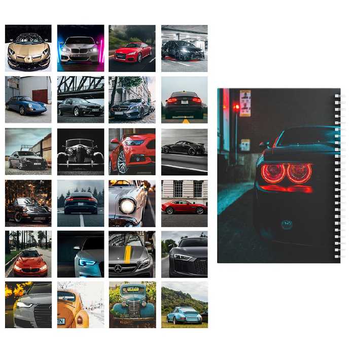 دفتر یادداشت باژیکان مدل ماشین باز  کد 20111245 به همراه فتوکارت مجموعه 24 عددی