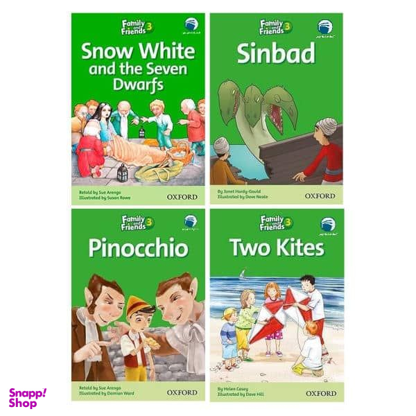 کتاب  Story Family and Friends 3 اثر جمعی از نویسندگان انتشارات دنیای زبان 4 جلدی