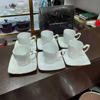 فنجان و نعلبکی لورین خط طلا