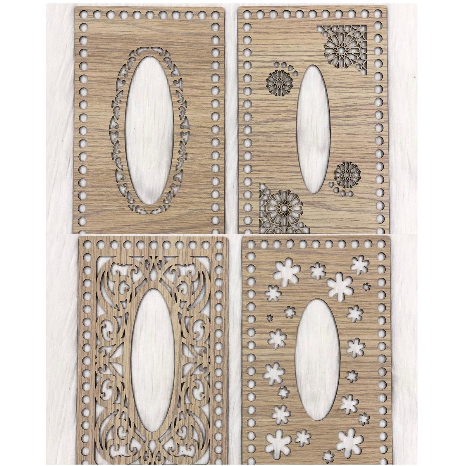 درب تریکوبافی ام دی اف ساده و درب جادستمال کاغذی طرح دار