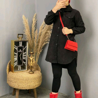 مانتو اسپرت زنانه مخمل کبریتی مدل نسترن