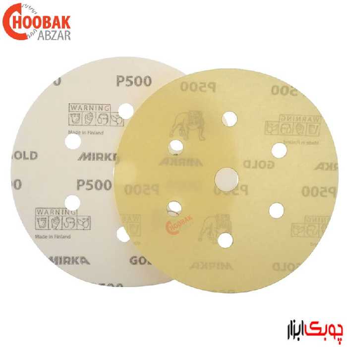 سنباده دیسکی طلایی P500 قطر 15 سانتیمتر MIRKA فنلاند- سمباده حرفه ای نجاری