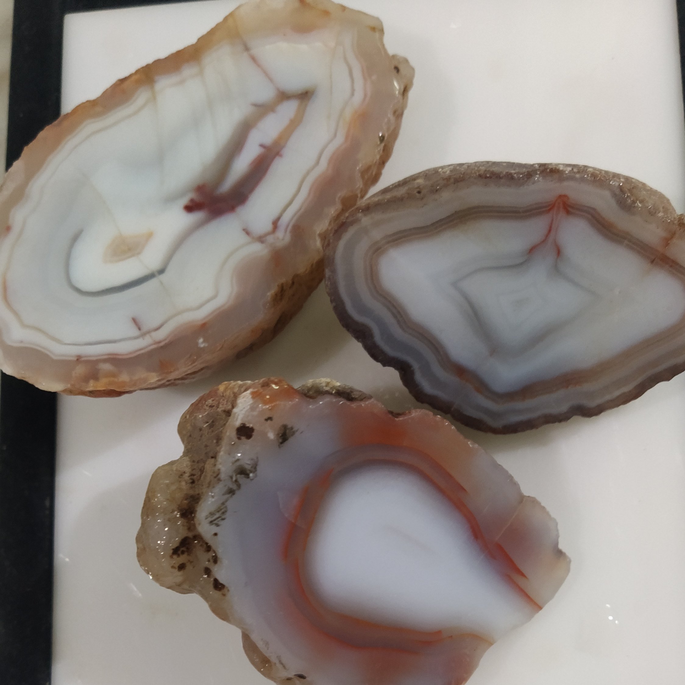 3قطعه عقیق سلیمانی اسلایس شده، 496گرم