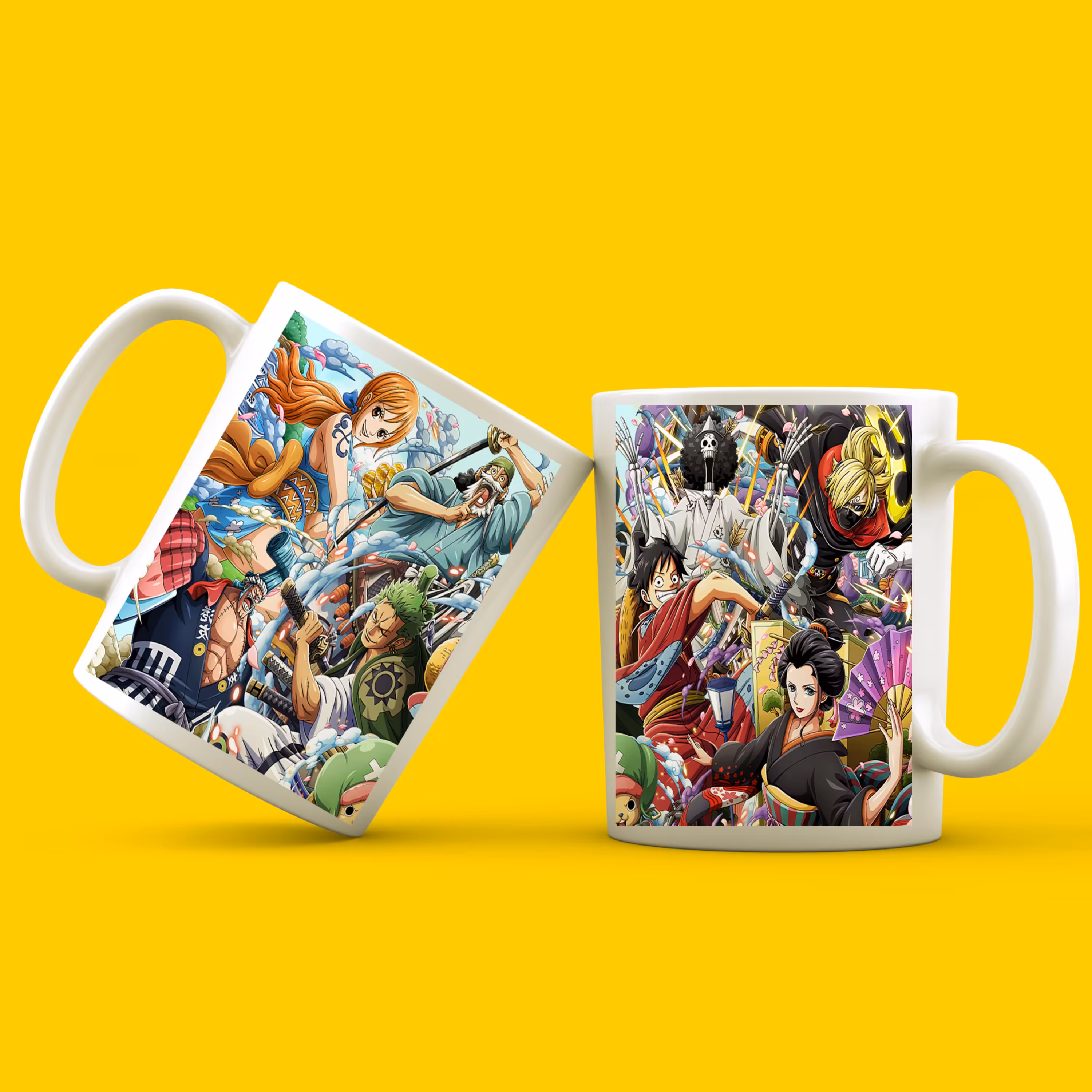 ماگ سرامیکی سفید طرح وان پیس کد 01