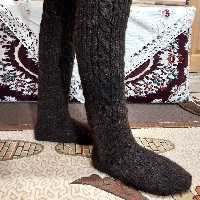 جوراب پشمی دستبافت سایز بزرگ و قد بلند تا زانو کیفیت عالی کد 108