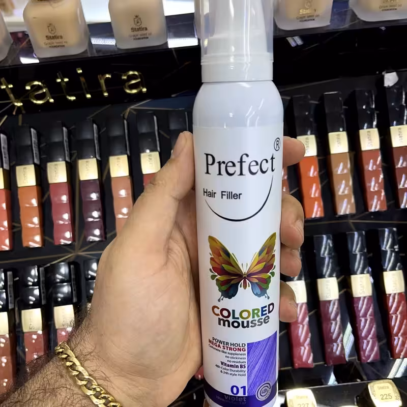 موس مو رنگی فانتزی بنفش پرفکت شماره 01 Prefect HairFiller Colored mousse 150ml | amazonchi