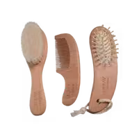 ست شانه و برس چوبی سه تکه اونت | مراقبت طبیعی از موی نوزاد | سیسکالا