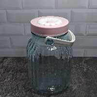 بانکه ترشی سایز 4 آوین برند معتبر کاجین رنگ مختلف درب پیچی دسته دار بانکه حبوبات