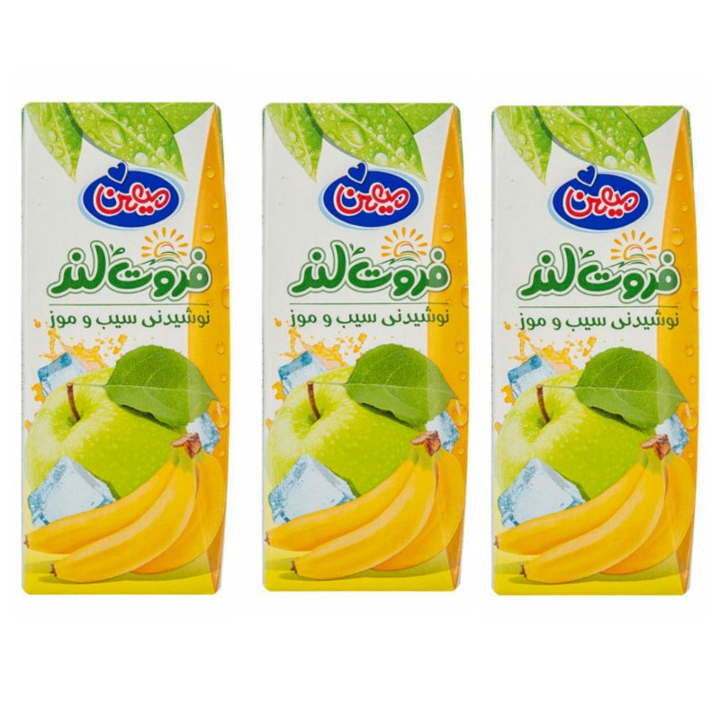 نوشیدنی سیب و موز میهن -200 میلی لیتر بسته 3 عددی