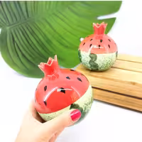 انار یلدایی طرح هندوانه سرامیکی (انار شب چله سرامیکی)