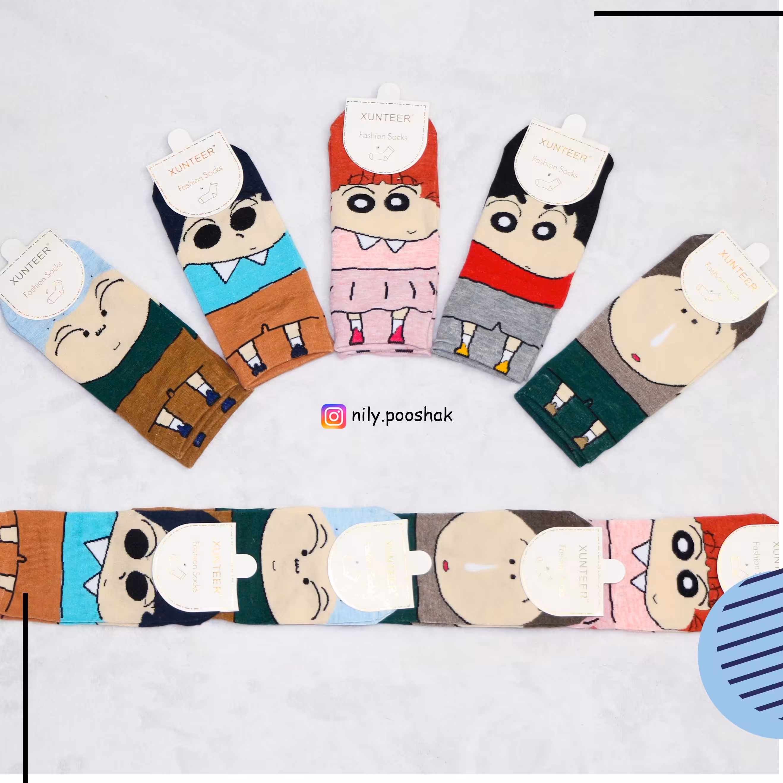 جوراب. فانتزی .  وزن  50گرم.  فری سایز.  جنس نخی 