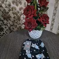 شلوار نخی گیاهی طرح خرس خوابالو شلوارراحتی زنانه شلوار دخترانه وارداتی لیدی