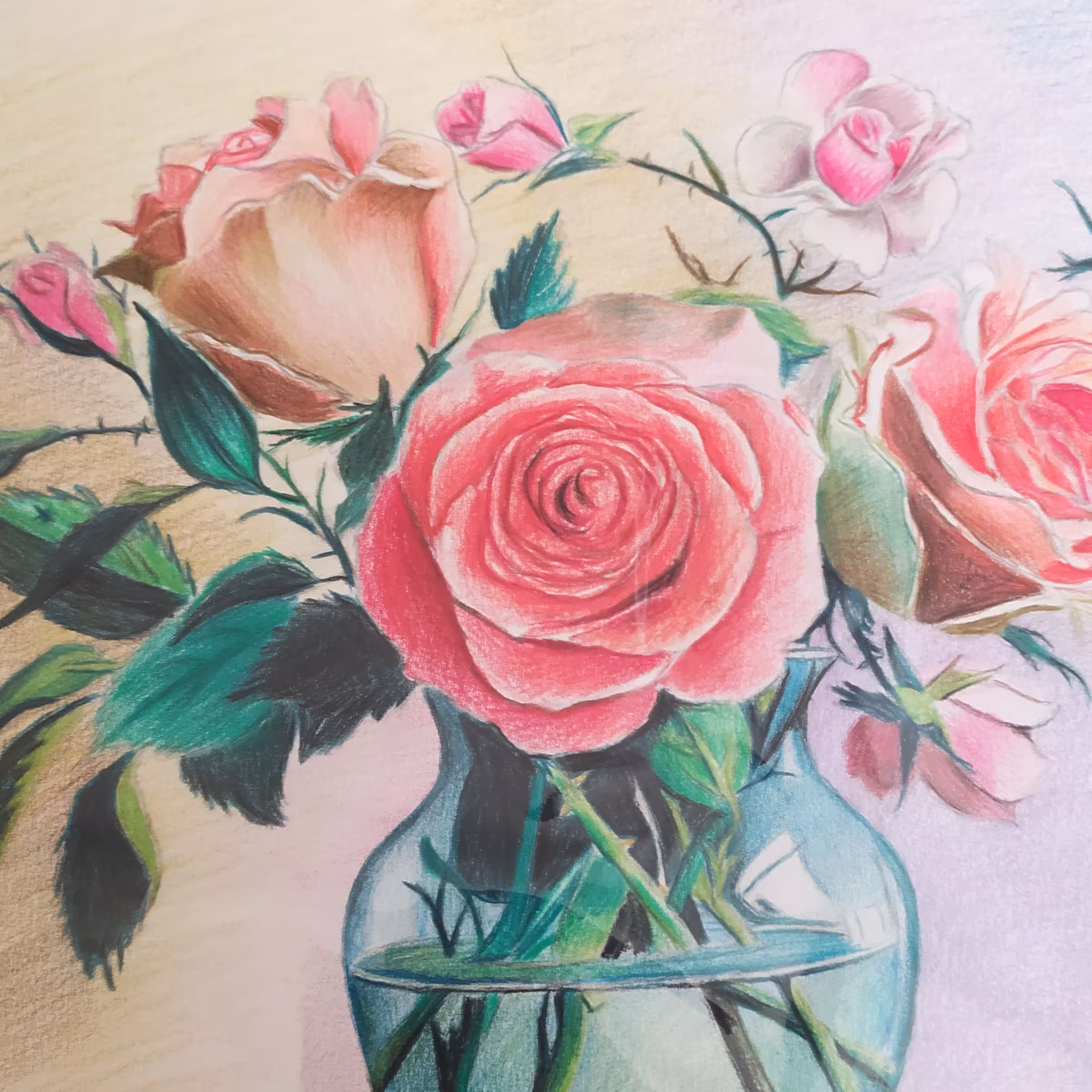 نقاشی گل و گلدون