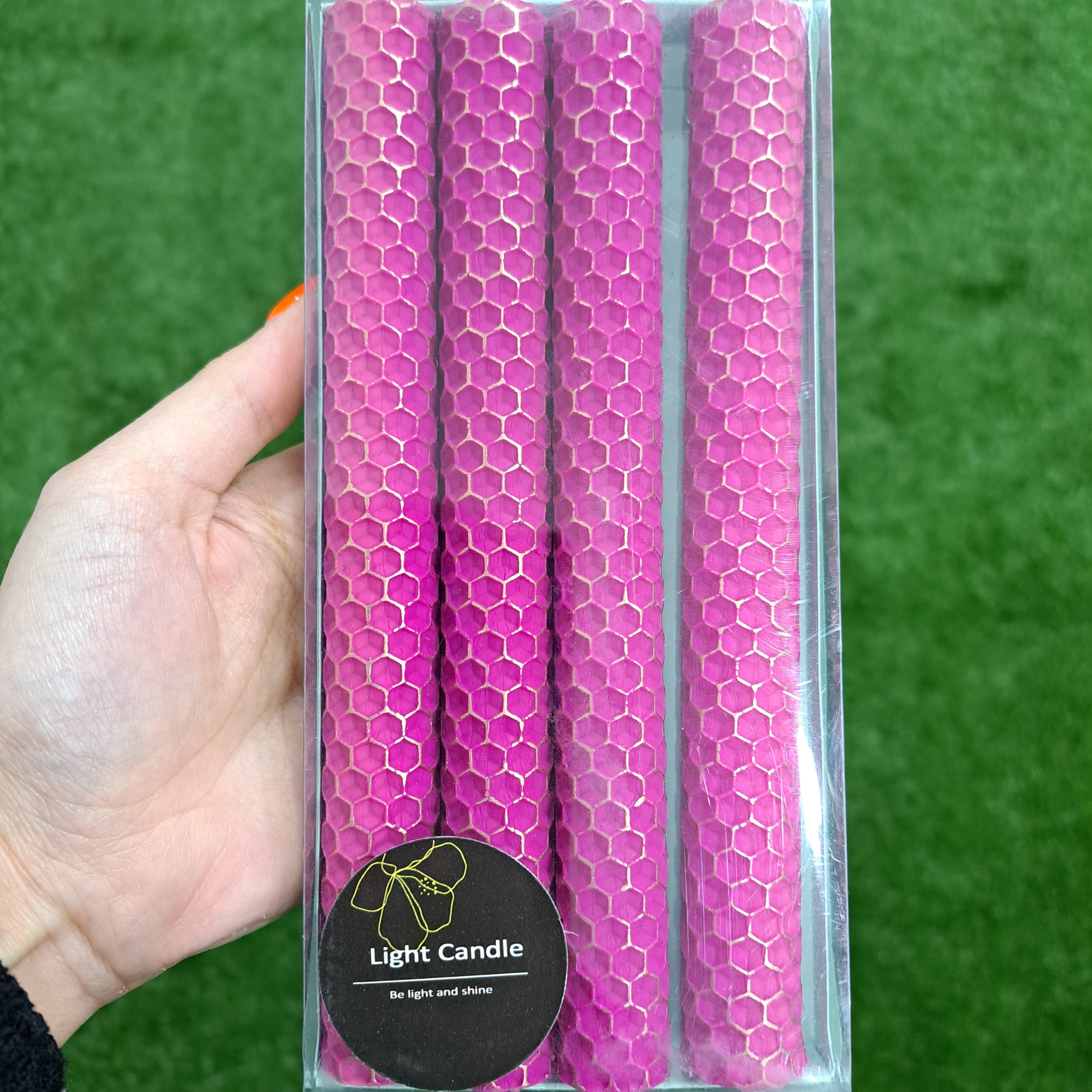 شمع 4 تایی دست ساز مدل کندو سرخابی