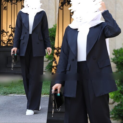 ست کت خنک زنانه رنگ مشکی سایز یک