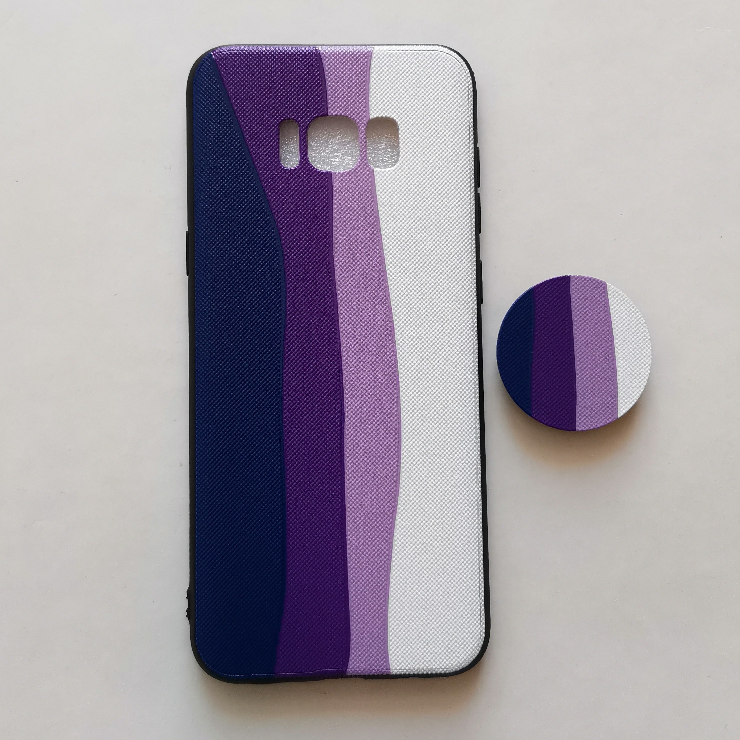قاب طرحدار آبرنگی بنفش پاپ سوکت دار گوشی سامسونگ S8 plus