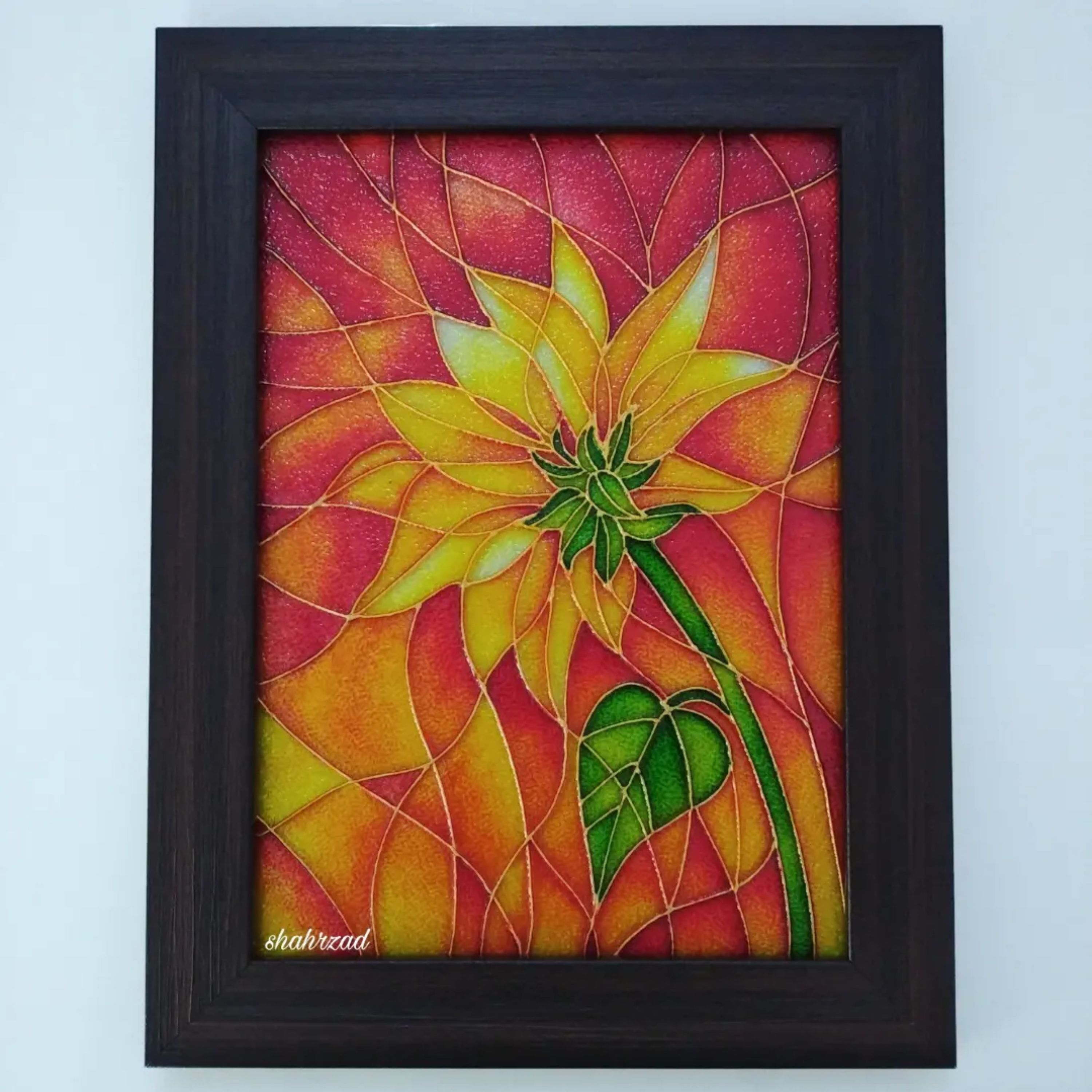 تابلو ویترای طرح گل 