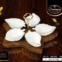 سرویس اردو خوری چینی برگ یک خط طلا برند لمون