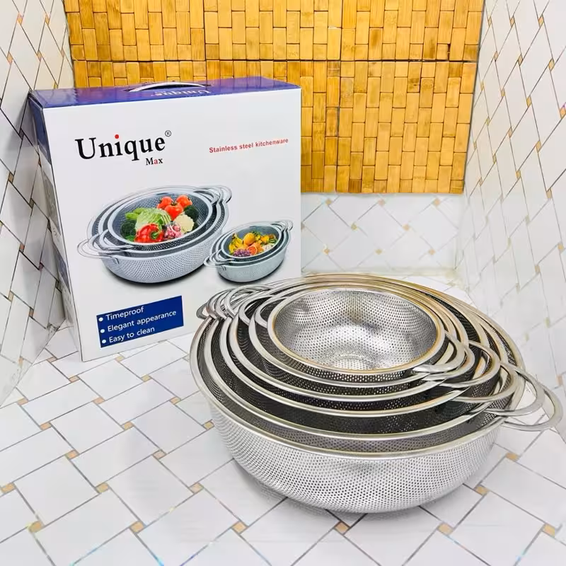 آبکش 2 دسته پانچ 6 تیکه  Unique Basket 6 pcs