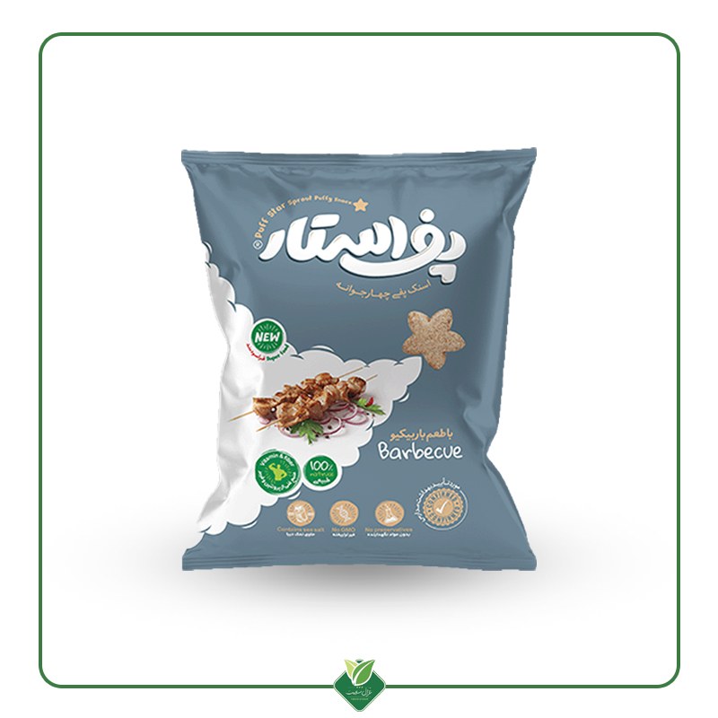 پفک سالم و طبیعی چهار جوانه با طعم باربیکیو پف استار (فراسودمند)