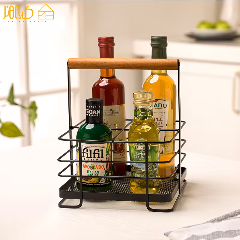 استند مربع فلزی دسته چوبی 2319