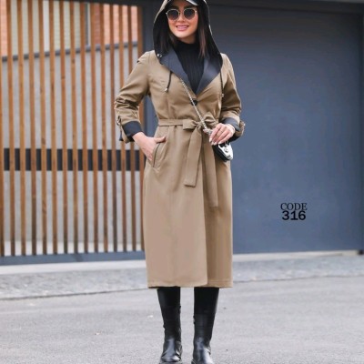 پالتو بارانی کتان کلاهدار 316