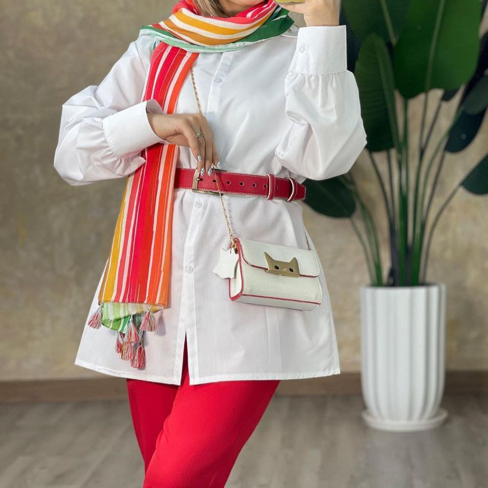 دوتیکه شومیز و وست عسل جنس شومیز داکرون وست رویه مازراتی