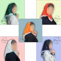 مینی اسکارف بی بی (بیبی ) اسکارف خال خالی رنگی نارنجی قرمز سفید آبی سبز