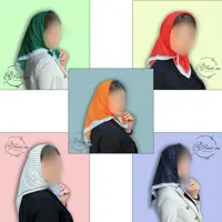 مینی اسکارف بی بی (بیبی ) اسکارف خال خالی رنگی نارنجی قرمز سفید آبی سبز