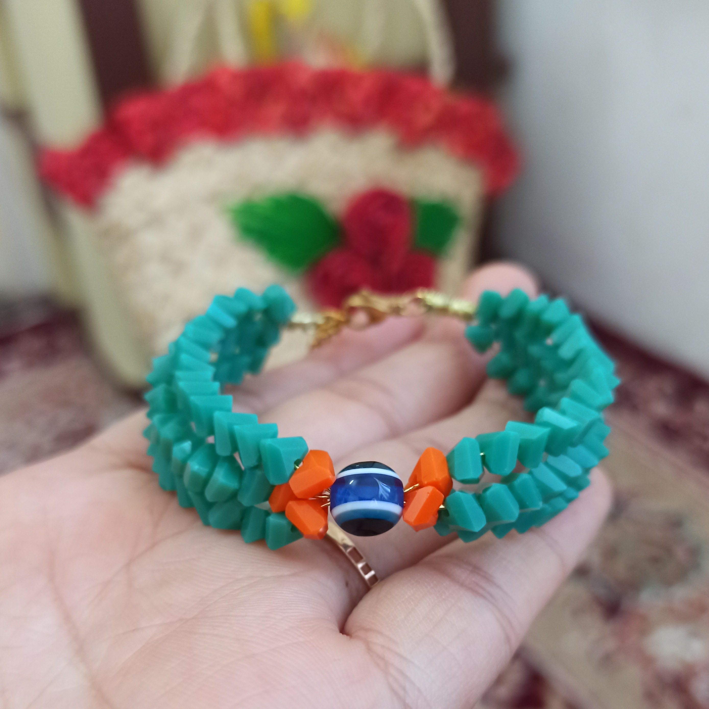 دستبند مروارید کریستال شکسته