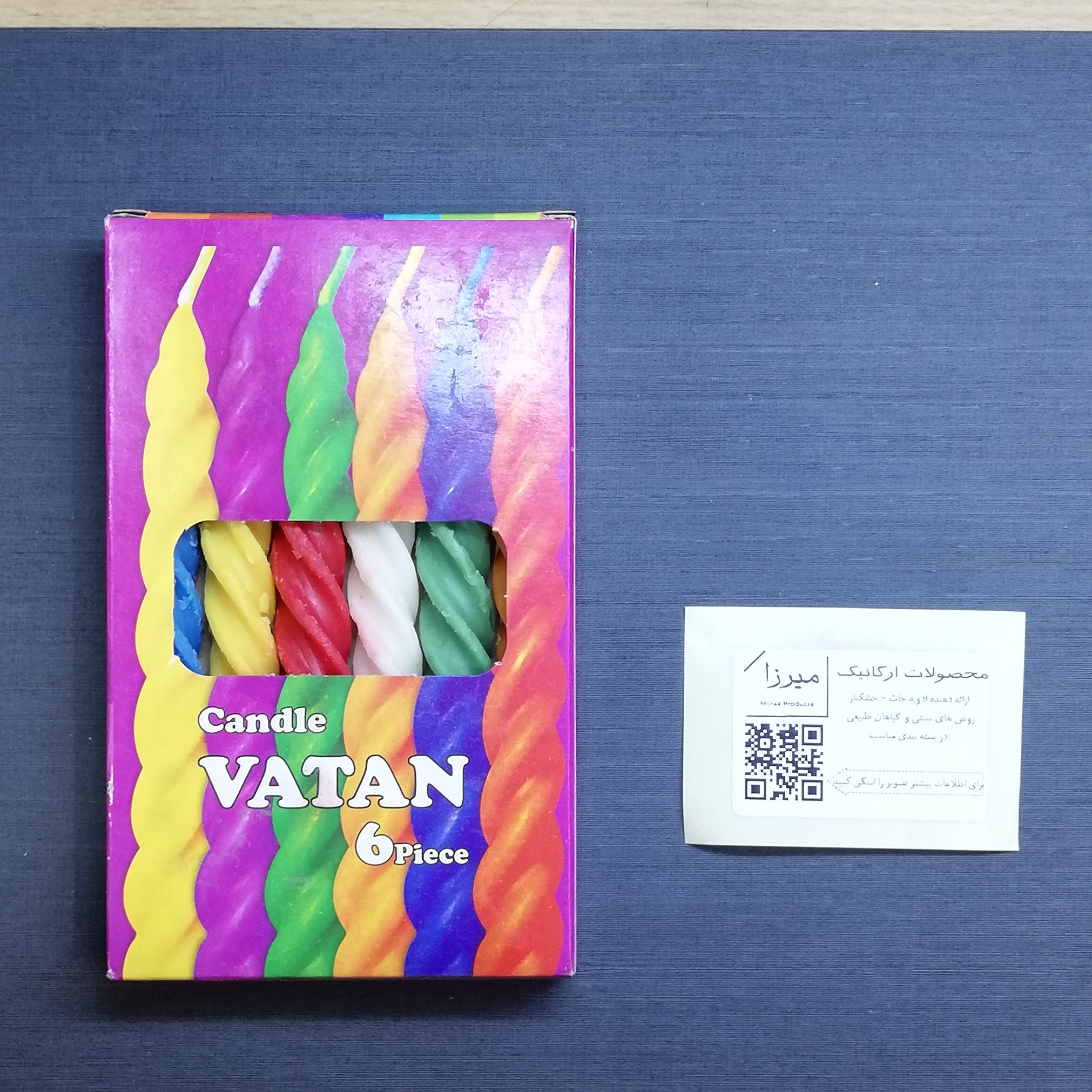 شمع 10 سانتی مدل پیچ چند رنگ بسته 6 عددی