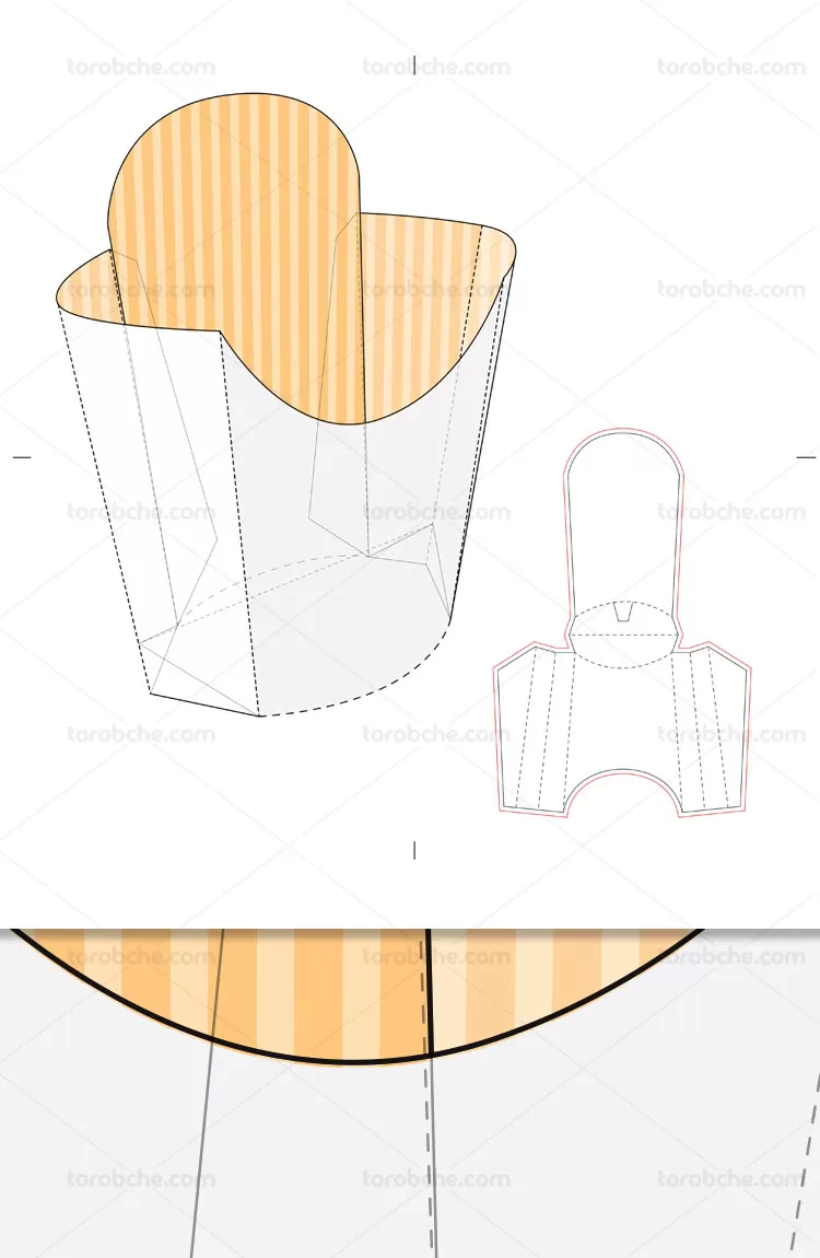 وکتور طرح گسترده بسته بندی جعبه | گرافیک با طعم تربچه